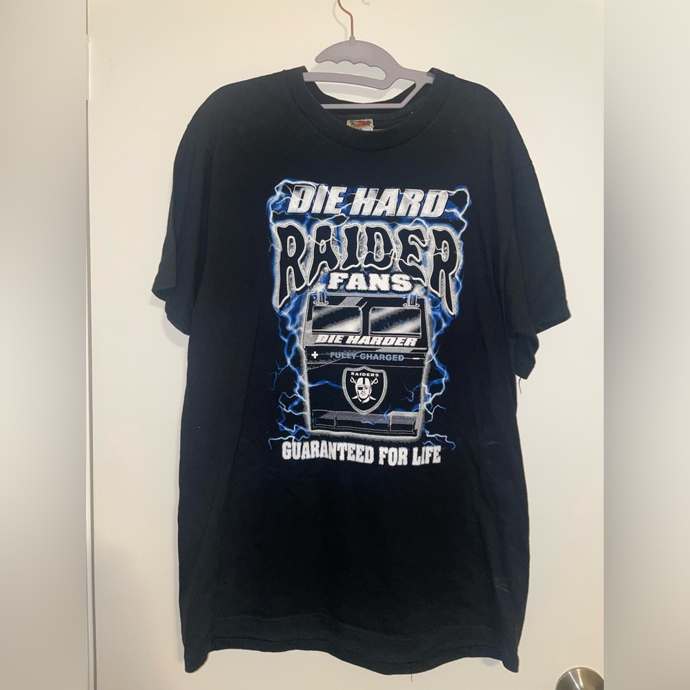 Vintage Black Oakland Raiders "Die Hard Fans Die Harder"